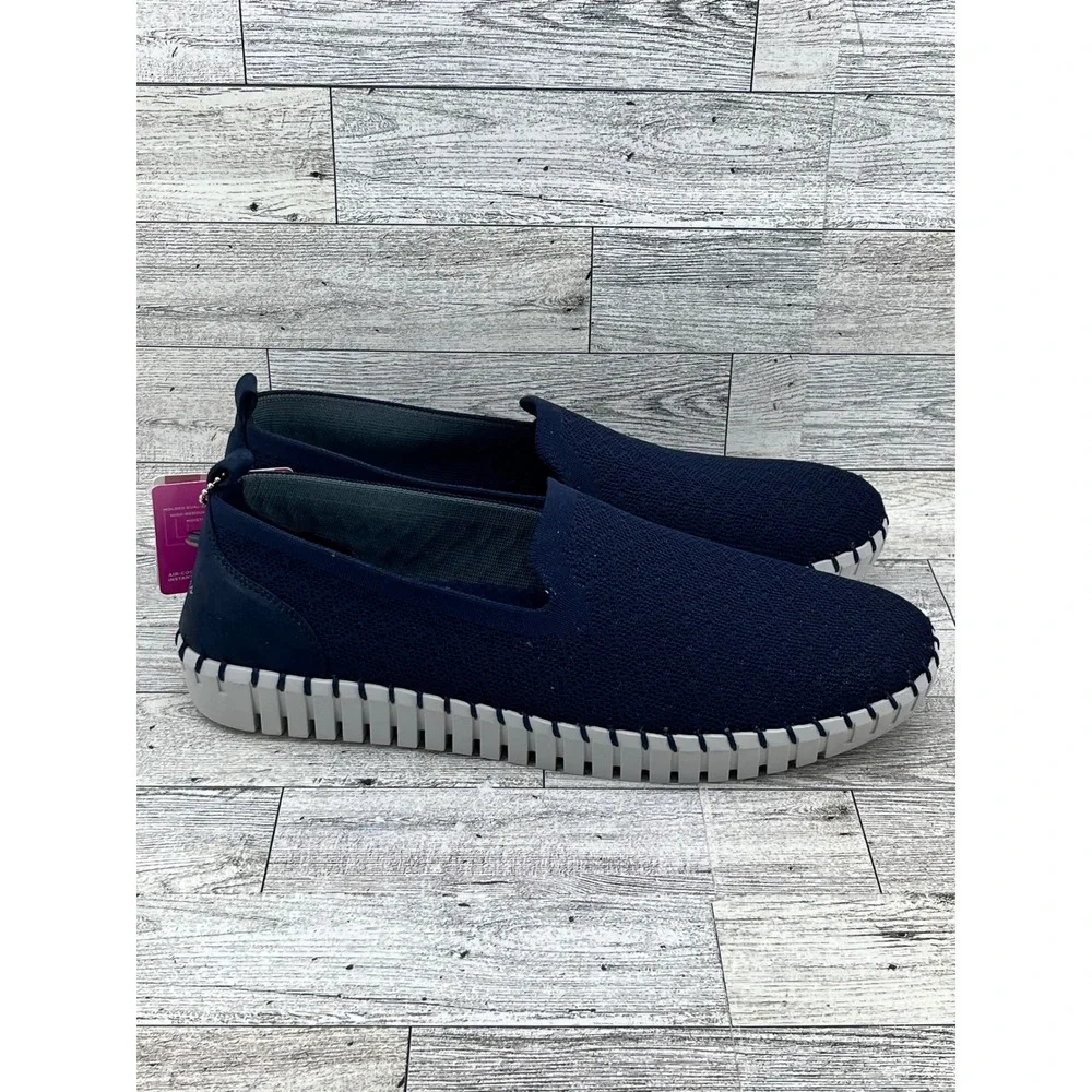 Skechers Air Cooled Memory‎ Foam Slip On Shoes Navy Blue Womens Size 9.5